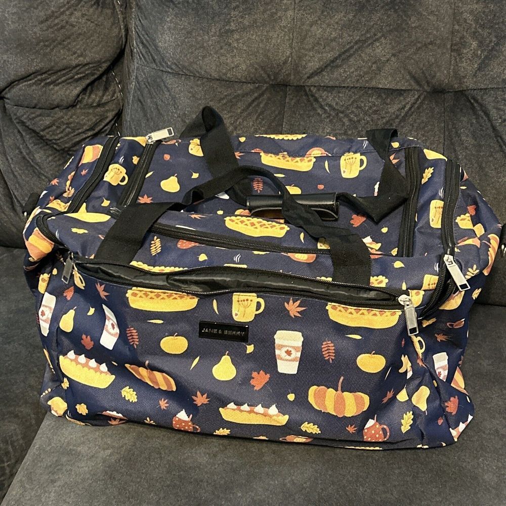 Jane & Berry 20" Duffle Bag Carry‎ On Luggage Multicolor Pies, Coffee Fall